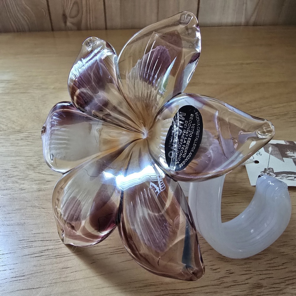 Italian‎ Art Glass Flower Murano-Style Nuova Cristalleria Arzanese - Picture 3 of 12
